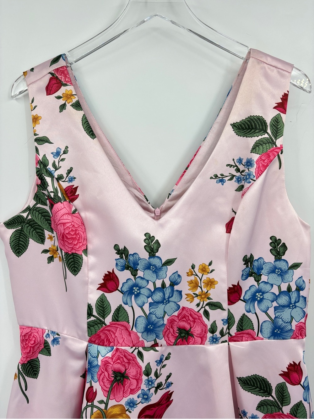 Liza Luxe Mini Dress Sleeveless Pink Floral Dress - Picture 2 of 14